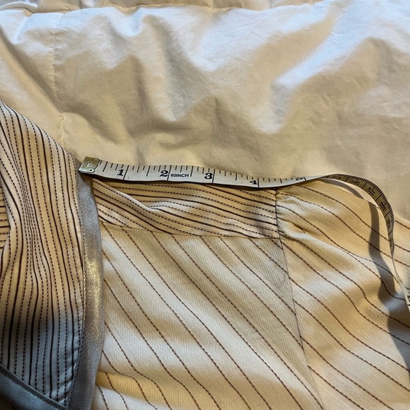 VTG  Pinstripe brown ruffle front hook and loop closing silk edge Ham detail - Picture 14 of 15